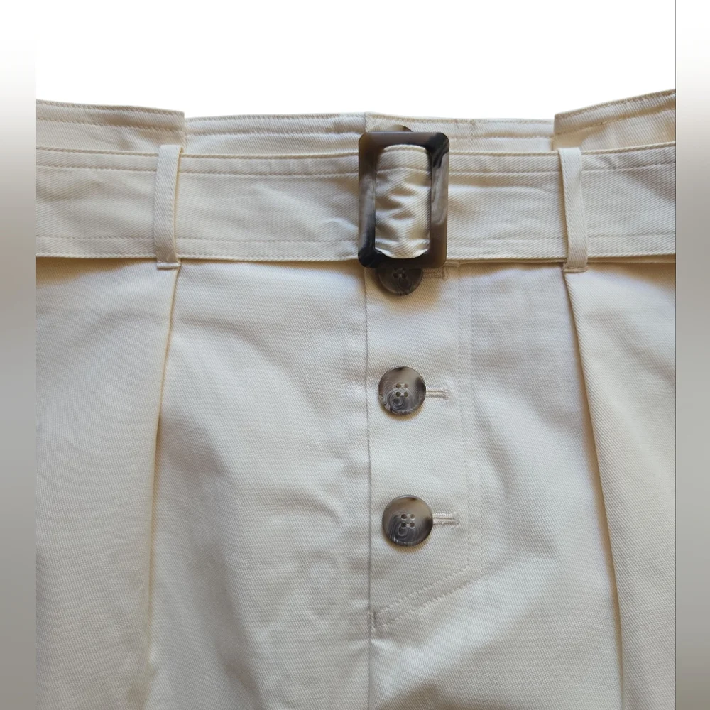 Antonio Melani High-Waist Belted Pencil Midi‎ Skirt Beige ~Small